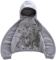 Hoodie Pearl Gray With Print