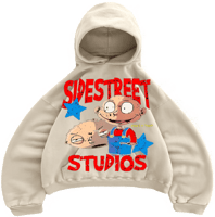 Hoodie Beige With Print