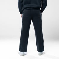 بنطلون واسع أوفرسايز بخياطة مركزية وخصر مطاطي - أس...