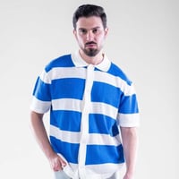 قميص اوفر سايز مخرم بخطوط عريضة متعدد الألوان - از...