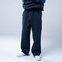 بنطلون واسع أوفرسايز بخصر مطاطي وقصة مستقيمة - كحل...