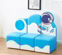 كنب صوفا ثلاثي الفضاء - أزرق مقاس :193*40*H52