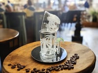 طقم بيالات شاي نخلة زجاج كريستالي مع فناجين قهوة ع...