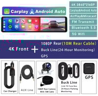 كاميرا سيارة بدقة 4K مع GPS وCarPlay واتصال واي فا...