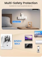 توصيلة كهربائيه جدارية مشترك ثابت 3 مقبس