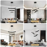 نجف مودرن اسود 3 حلقات 3 الوان تحكم عن بعد