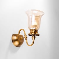 ثريا جدار مفرد بقاعدة ذهبية مع زجاج عسلي