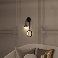 إنارة جدارية بالبطارية دائرتين مودرن اسود