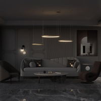 إنارة جدارية بالبطارية دائرتين مودرن اسود