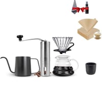 Denx طقم قهوة ١٢ في ١ مع وعاء زجاجي، وحامل فلتر، و...
