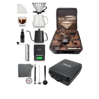 Denx طقم قهوة ١٢ في ١ مع وعاء زجاجي، وحامل فلتر، و...