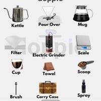 Denx طقم قهوة ١٢ في ١ مع وعاء زجاجي، وحامل فلتر، و...