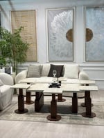 طقم طاولات اندلسي 7قطع سطح بديل الرخام ترافنتينو م...