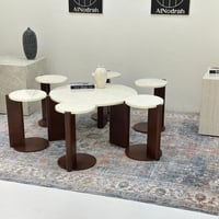 طقم طاولات بوهيمي دائري 7 قطع بني