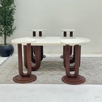 طقم طاولات اللؤلؤة 5قطع بني