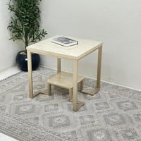 طاولة زاوية سطح بديل الرخام قاعدة حديد لون مكس