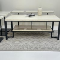 طقم طاولات تقديم دورين 7قطع سطح بديل رخام قاعده حد...