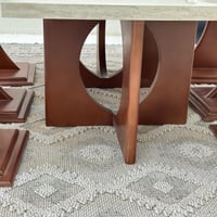 طقم طاولات بوهيمي مستطيل 7قطع بني