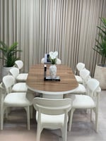 طاولة طعام 6كراسي سطح جوز قاعده خشب+2كريس هديه