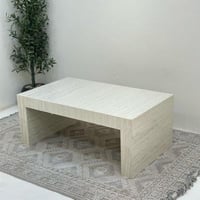 طاولة قهوة سطح وقاعده بديل الرخام وخشب مخفي