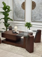 طقم طاولات كوبرا 5 قطع سنديان بني