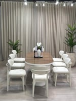 طاولة طعام 6كراسي سطح جوز قاعده خشب+2كريس هديه