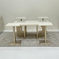 طقم طاولات بوهيمي مستطيل 5 قطع لون مكس