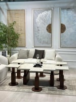 طقم طاولات اندلسي 7قطع سطح بديل الرخام ترافنتينو م...