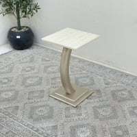 طاولة خدمة سطح بديل الرخام ملمس ناعم قاعده خشب لون...