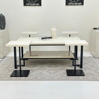 طقم طاولات تقديم دورين 5قطع سطح بديل رخام قاعده حد...