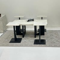 طقم طاولات بوهيمي مستطيل 5قطع لون اسود