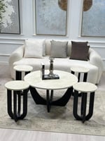 طاولات تقديم لون اسود 5 قطع