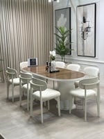 طاولة طعام 6كراسي سطح جوز قاعده خشب+2كريس هديه