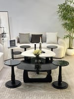 طقم طاولات 6قطع سطح الطاولة الاولى بديل الرخام ترا...