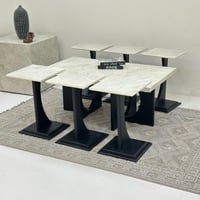 طقم طاولات بوهيمي مستطيل 7قطع اسود