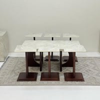 طقم طاولات بوهيمي مستطيل 7قطع بني