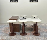 طقم طاولات 7قطع سطح بديل الرخام قاعده خشب قشرة سند...