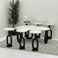 طقم طاولات حلقات 7قطع اسود