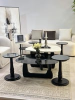 طقم طاولات 6قطع سطح الطاولة الاولى بديل الرخام ترا...