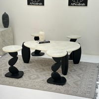 طقم طاولات ستون 5قطع لون اسود