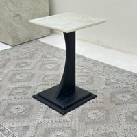 طاولة خدمة سطح بديل حجر ملمس خشن قاعده خشب لون اسو...