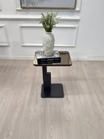 طاولة خدمة سطح مرايا قاعده خشب لون اسود