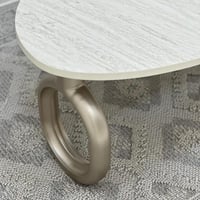 طاولة قهوة سطح بديل الرخام ملمس ناعم قاعده خشب لون...