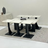 طقم طاولات بوهيمي مستطيل 7قطع اسود