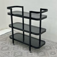 عربية تقديم 3دور زجاج وحديد لون اسود100*100*40