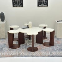 طقم طاولات بوهيمي دائري 7 قطع بني