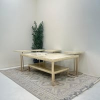 طقم طاولات دورين 5 قطع سطح بديل رخام قاعده حديد لو...