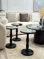 طقم طاولات حلزوني 7 قطع اسود