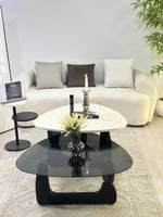 طاولتين قهوة سطح الطاولة الاولى بديل الرخام ترافنت...