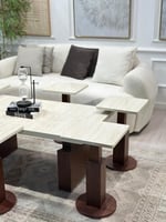 طقم طاولات اندلسي 7قطع سطح بديل الرخام ترافنتينو م...